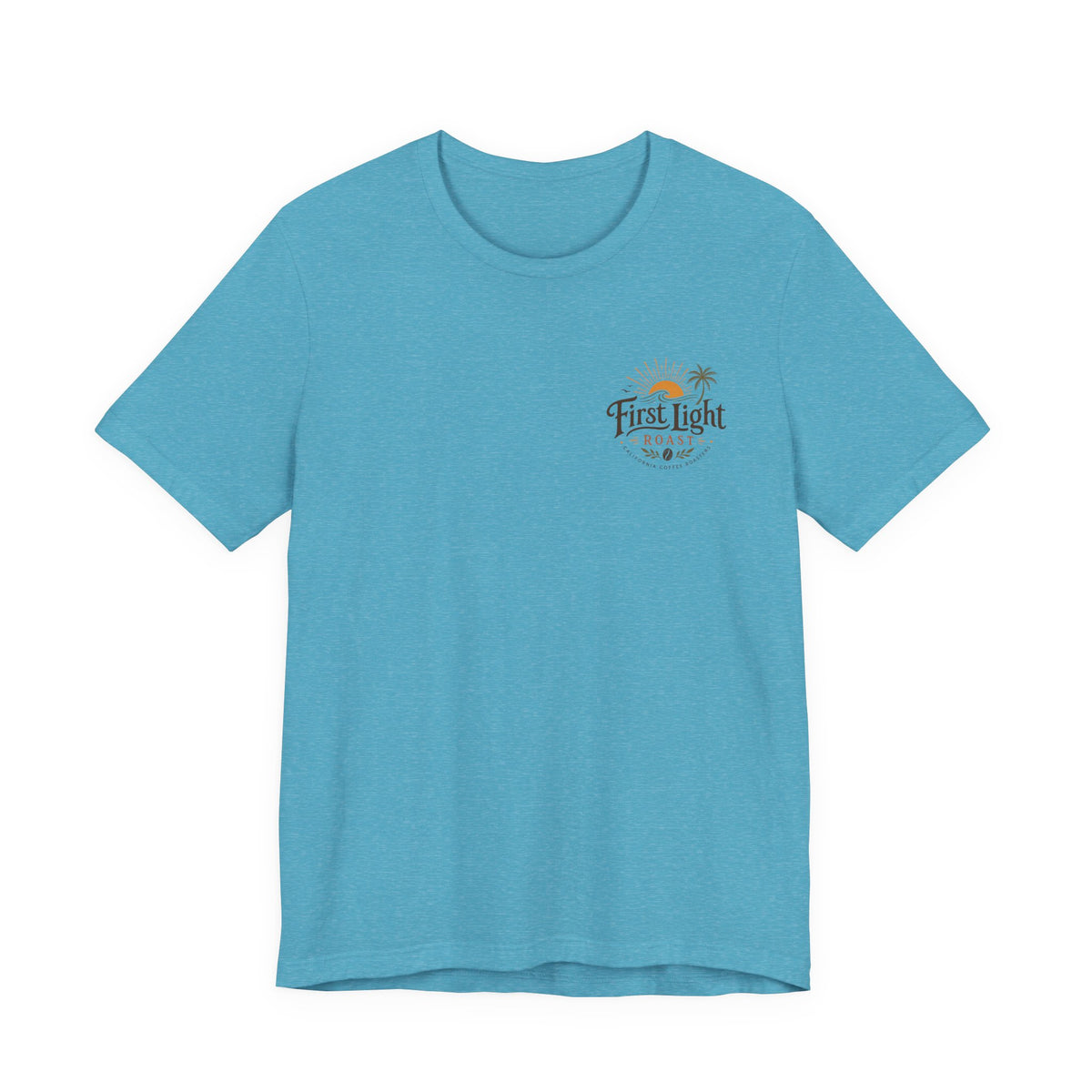 First Light Beach Tee — Retro Sunrise Logo T-Shirt