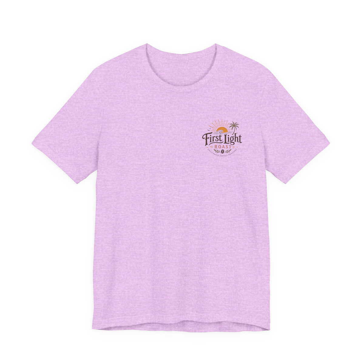 First Light Beach Tee — Retro Sunrise Logo T-Shirt