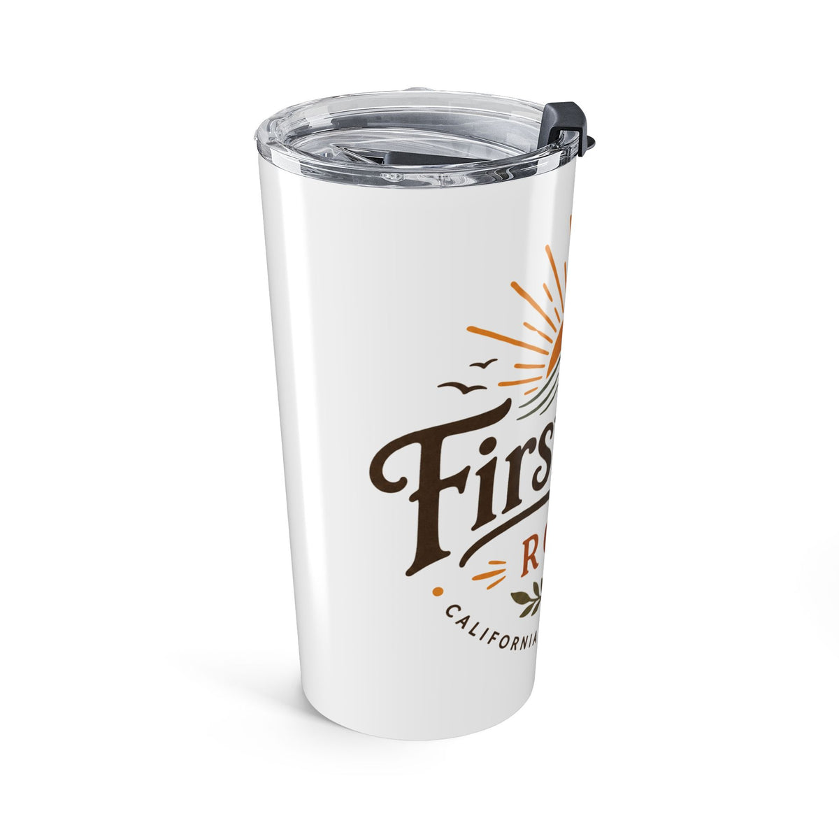 First Light Roasters 20oz Tumbler – Coastal Sunrise Coffee Travel Cup