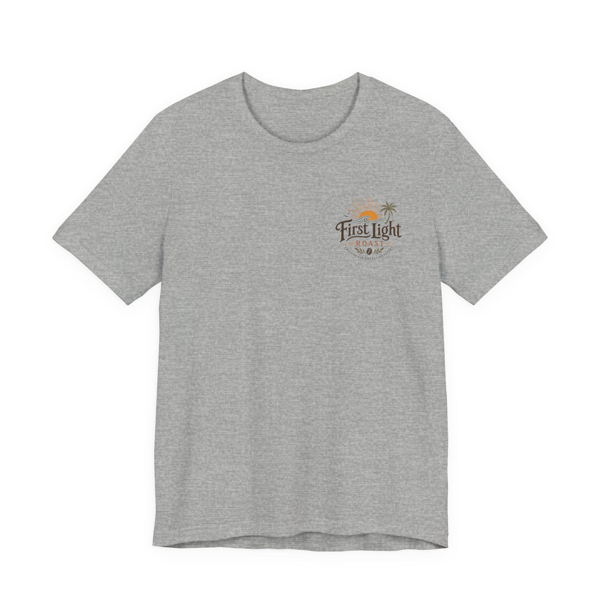 First Light Beach Tee — Retro Sunrise Logo T-Shirt
