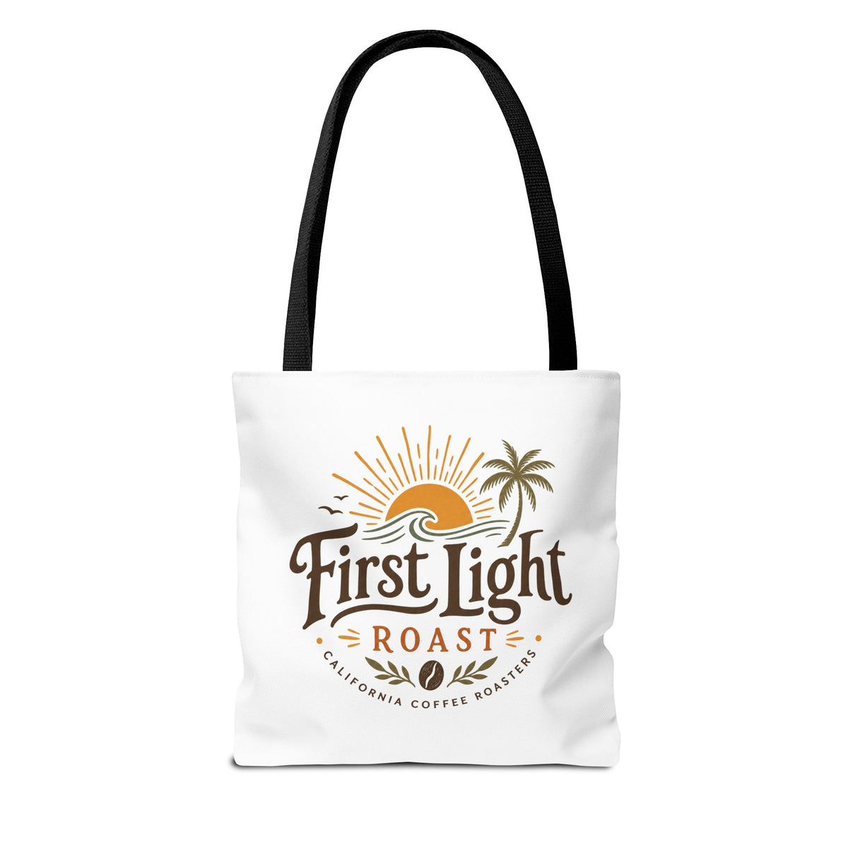 First Light Roast Tote Bag — Sunrise Coffee Logo Beach Tote