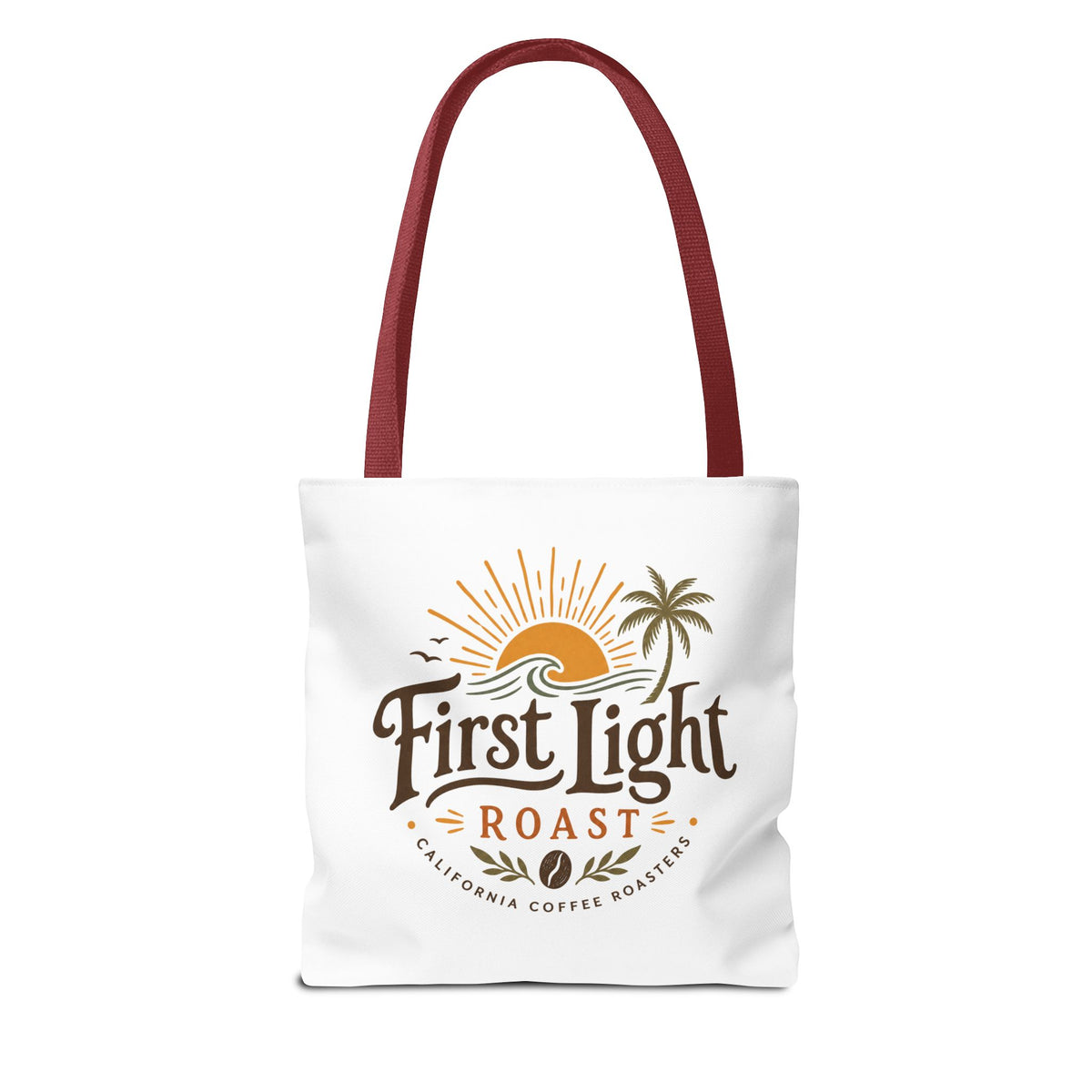 First Light Roast Tote Bag — Sunrise Coffee Logo Beach Tote