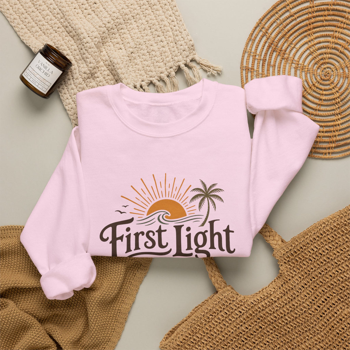 First Light Roast Crewneck Sweatshirt — Sunrise Coffee Logo Sweatshirt