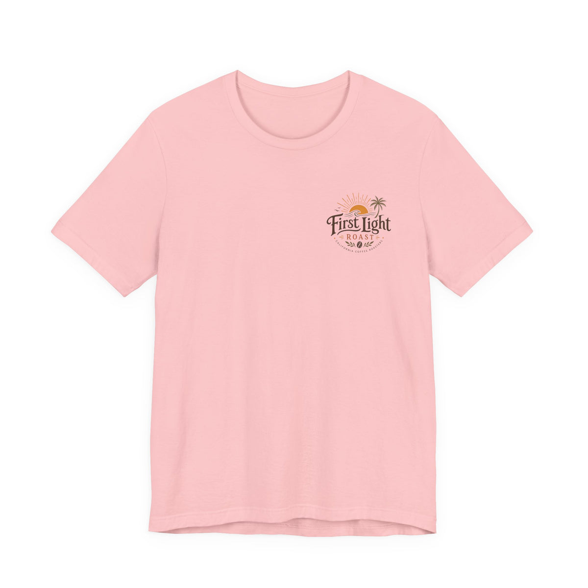 First Light Beach Tee — Retro Sunrise Logo T-Shirt