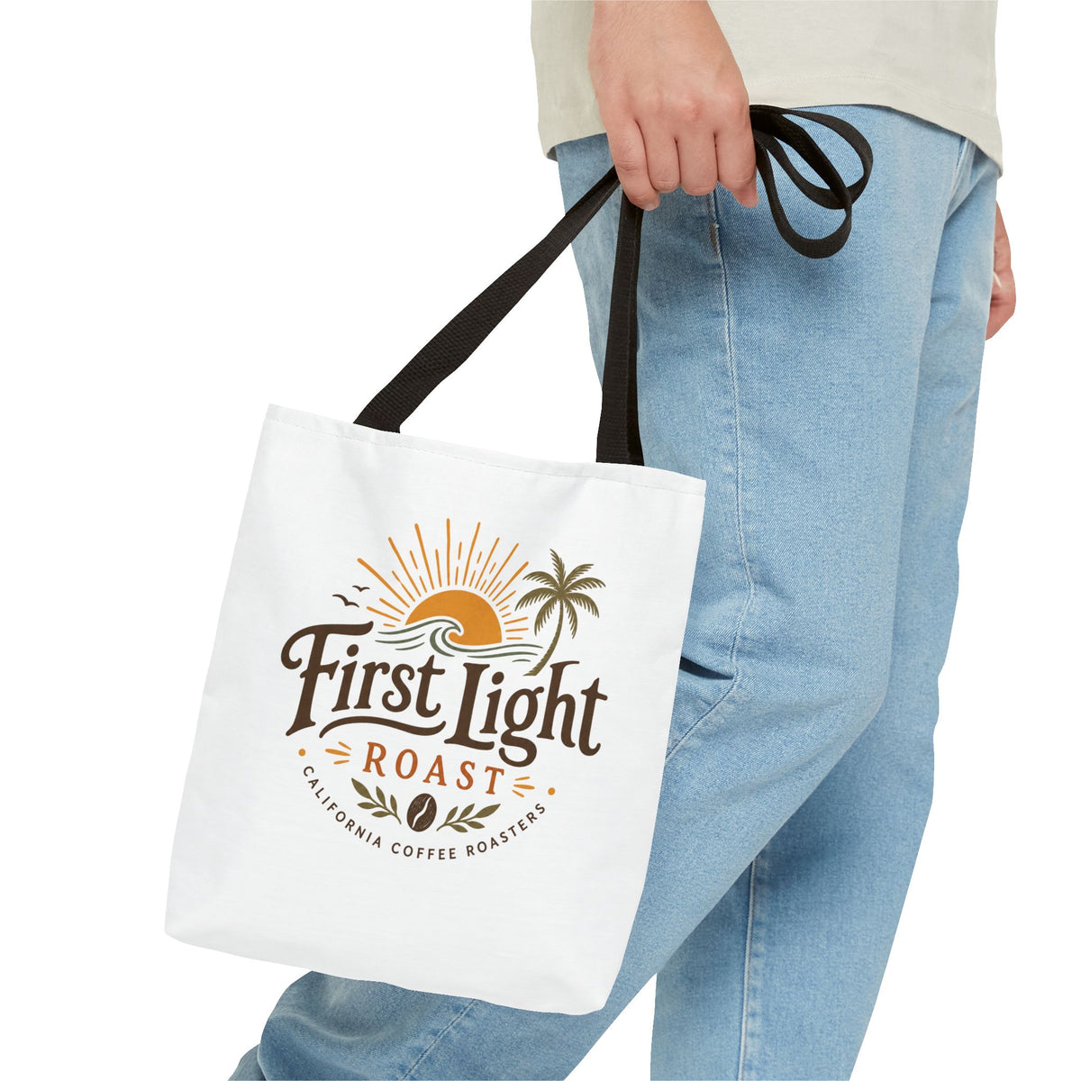 First Light Roast Tote Bag — Sunrise Coffee Logo Beach Tote