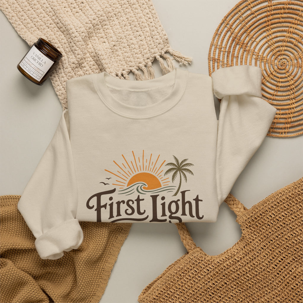 First Light Roast Crewneck Sweatshirt — Sunrise Coffee Logo Sweatshirt