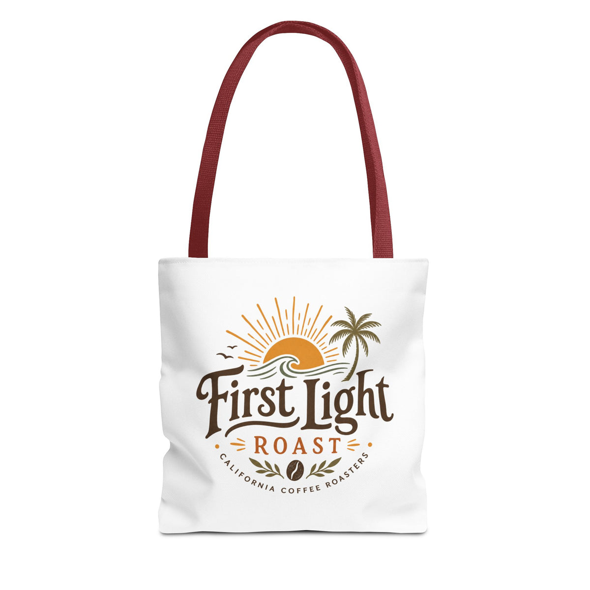 First Light Roast Tote Bag — Sunrise Coffee Logo Beach Tote