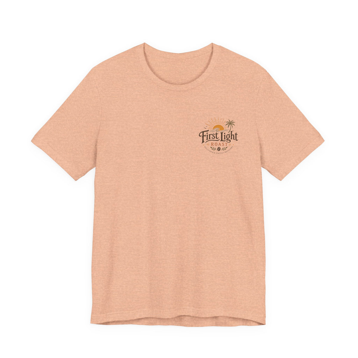 First Light Beach Tee — Retro Sunrise Logo T-Shirt