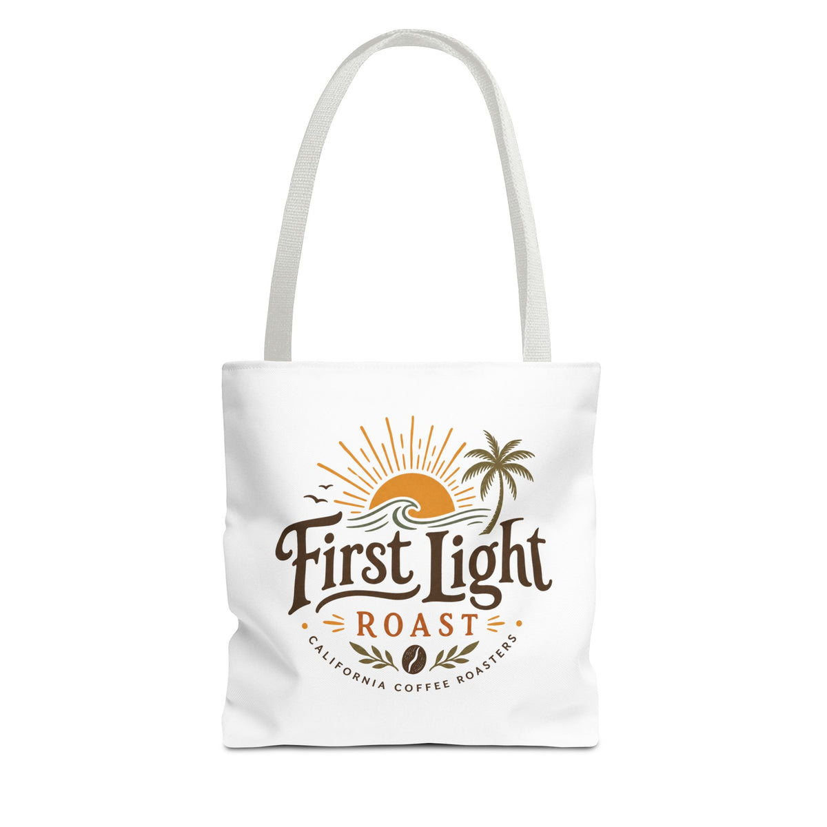 First Light Roast Tote Bag — Sunrise Coffee Logo Beach Tote