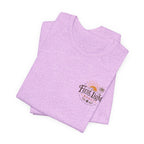 First Light Beach Tee — Retro Sunrise Logo T-Shirt