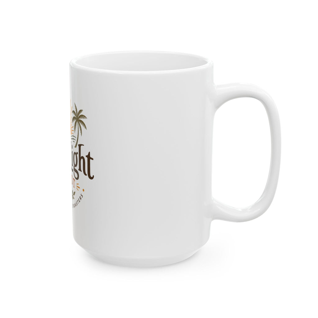 First Light Roast Ceramic Coffee Mug — Sunrise Beach Coffee Logo, 11oz & 15oz