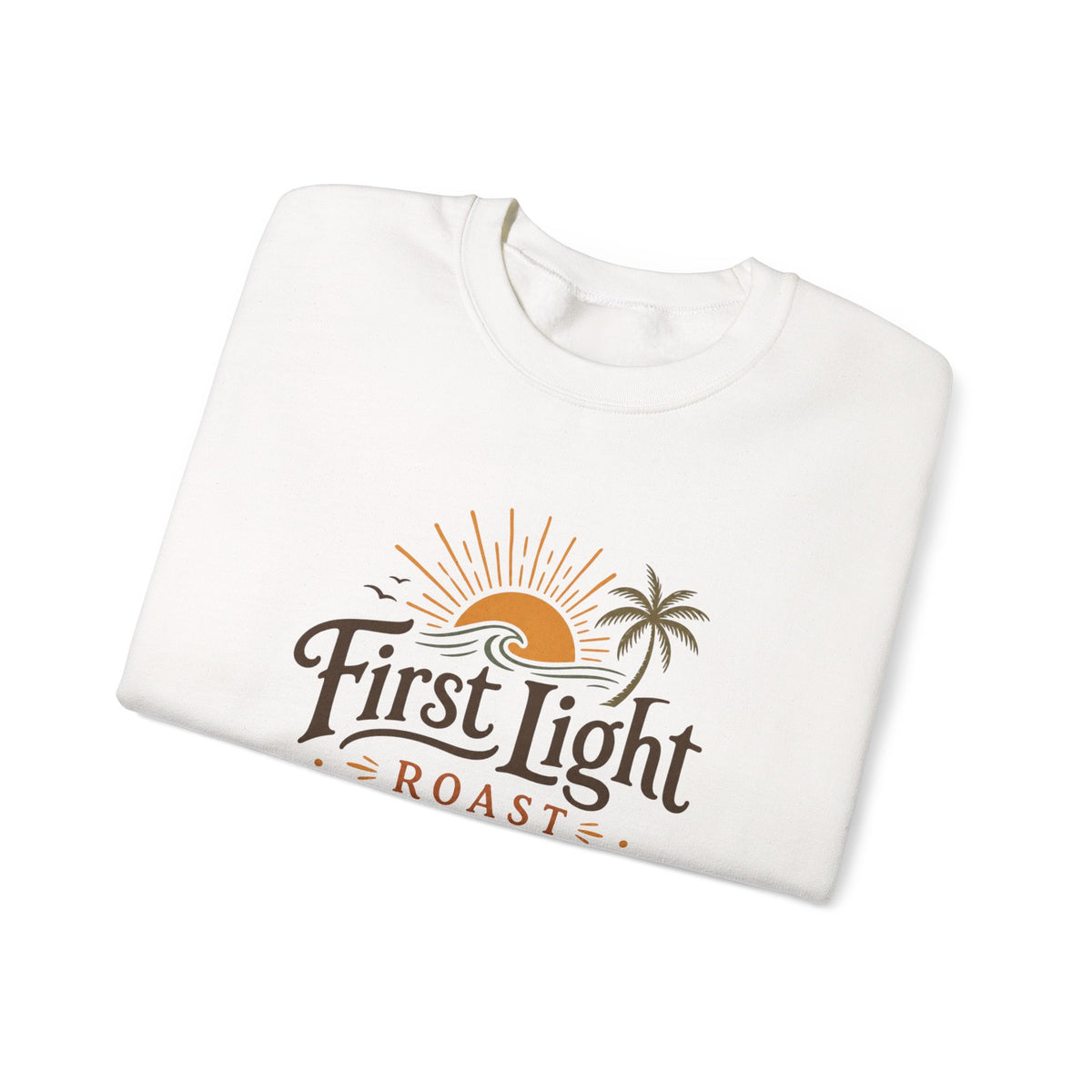 First Light Roast Crewneck Sweatshirt — Sunrise Coffee Logo Sweatshirt