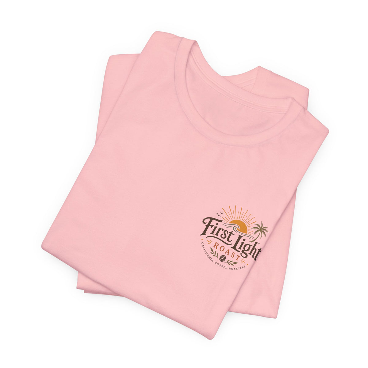 First Light Beach Tee — Retro Sunrise Logo T-Shirt