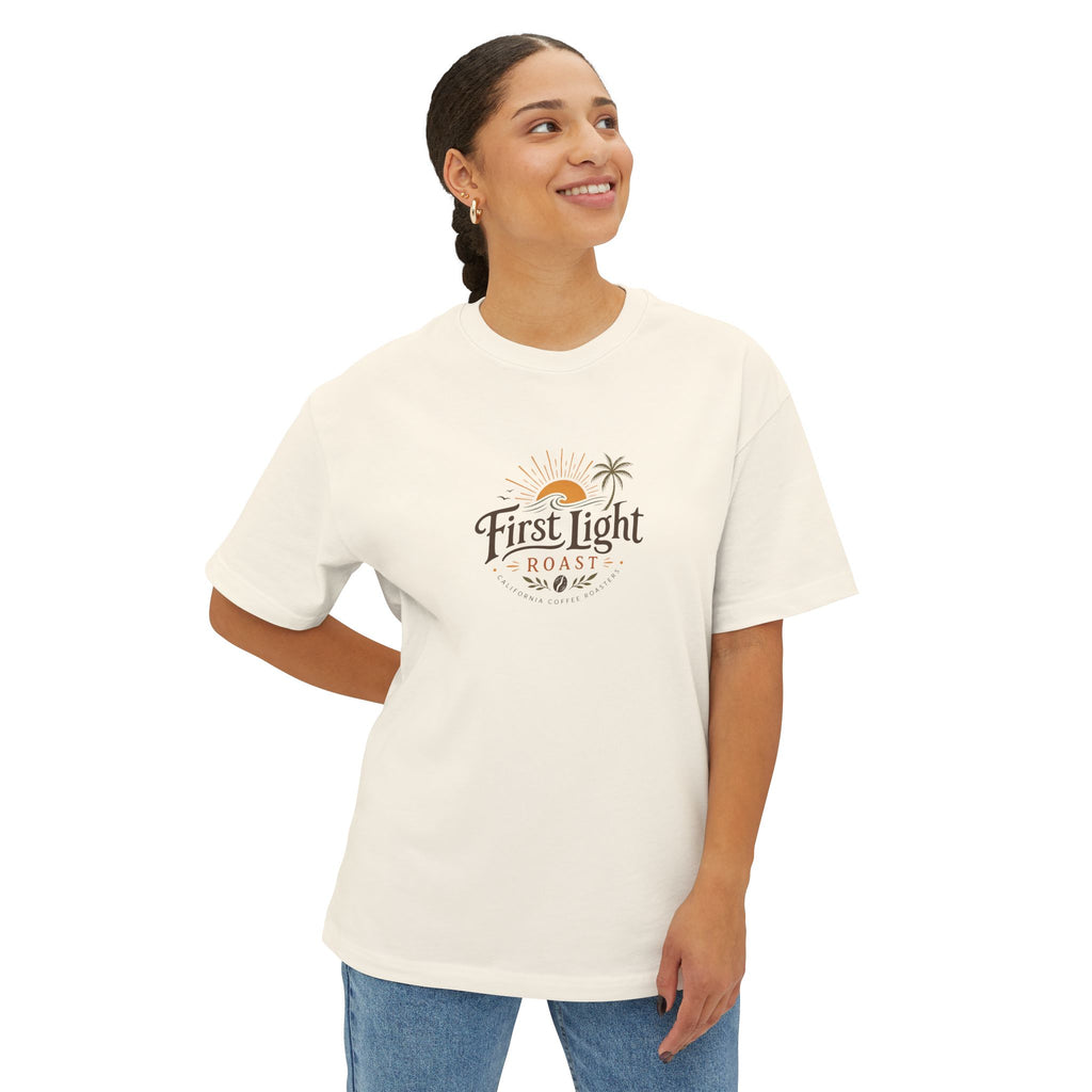 First Light Resort Tee — Oversized Boxy White T-Shirt