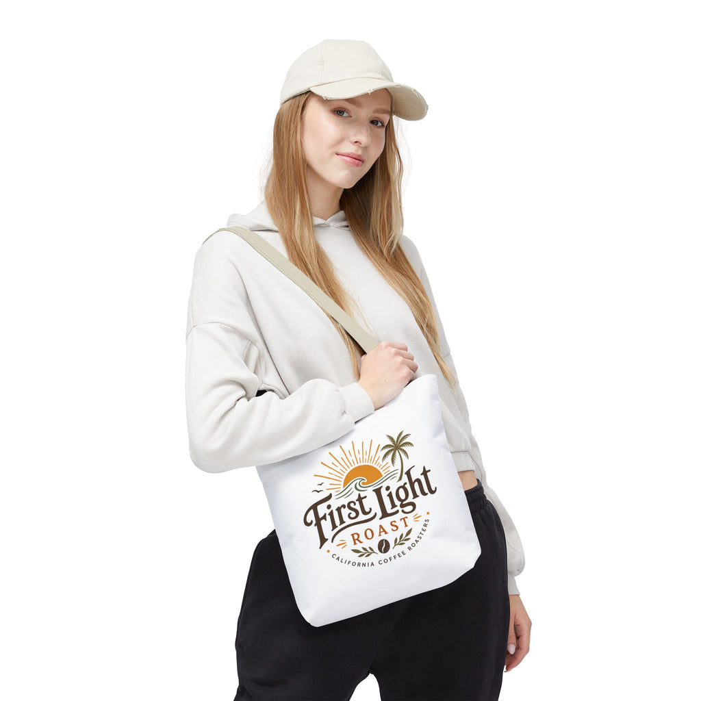 First Light Roast Tote Bag — Sunrise Coffee Logo Beach Tote