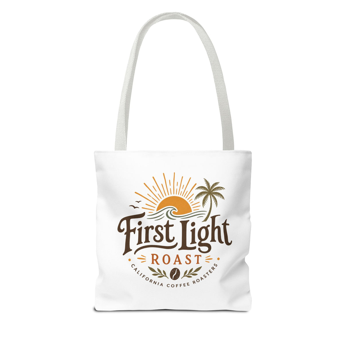 First Light Roast Tote Bag — Sunrise Coffee Logo Beach Tote