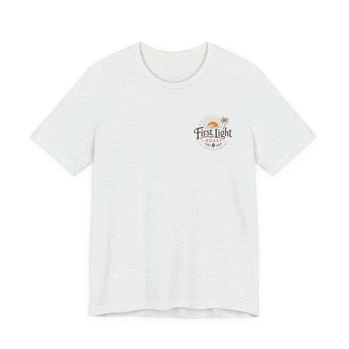 First Light Beach Tee — Retro Sunrise Logo T-Shirt