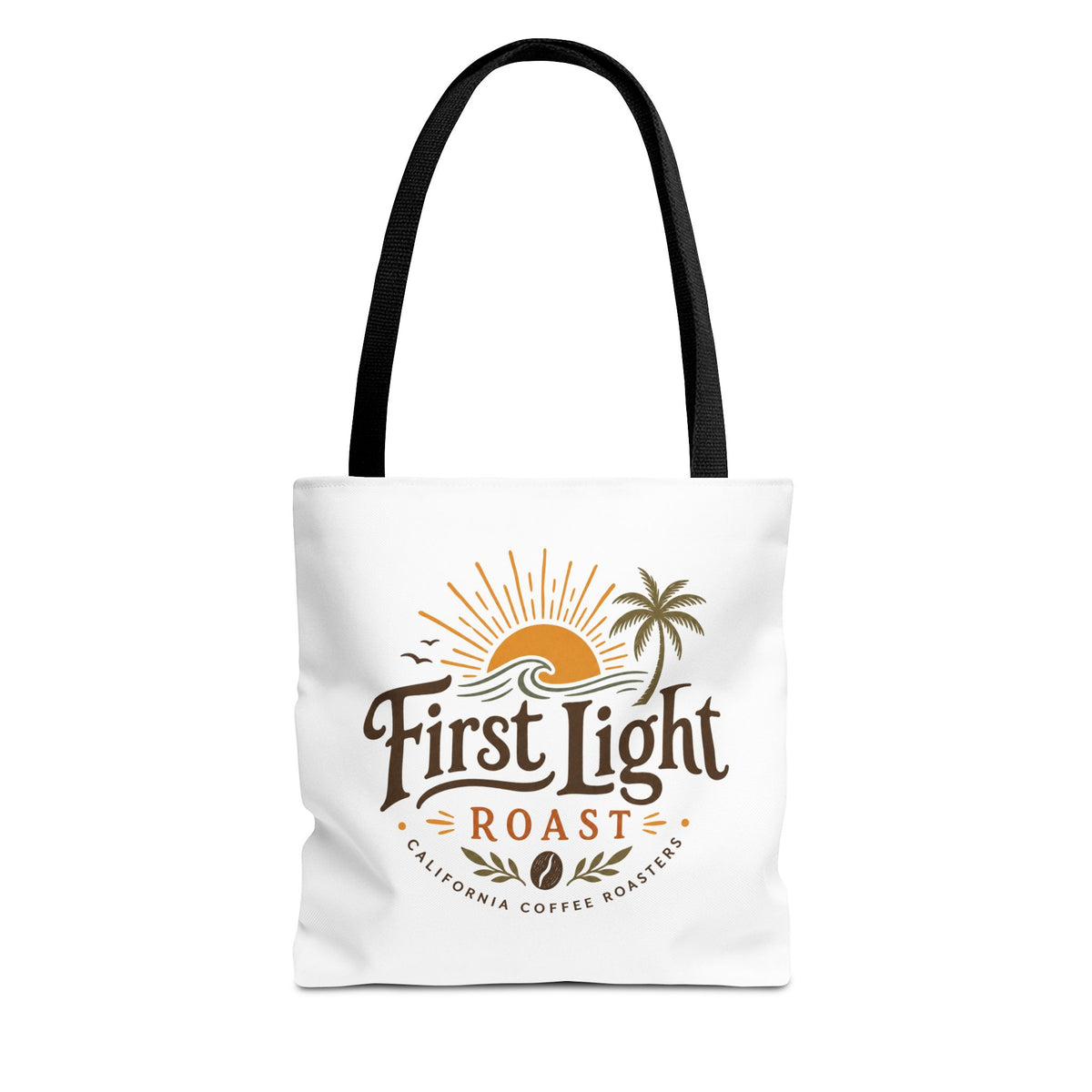 First Light Roast Tote Bag — Sunrise Coffee Logo Beach Tote