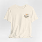 First Light Beach Tee — Retro Sunrise Logo T-Shirt