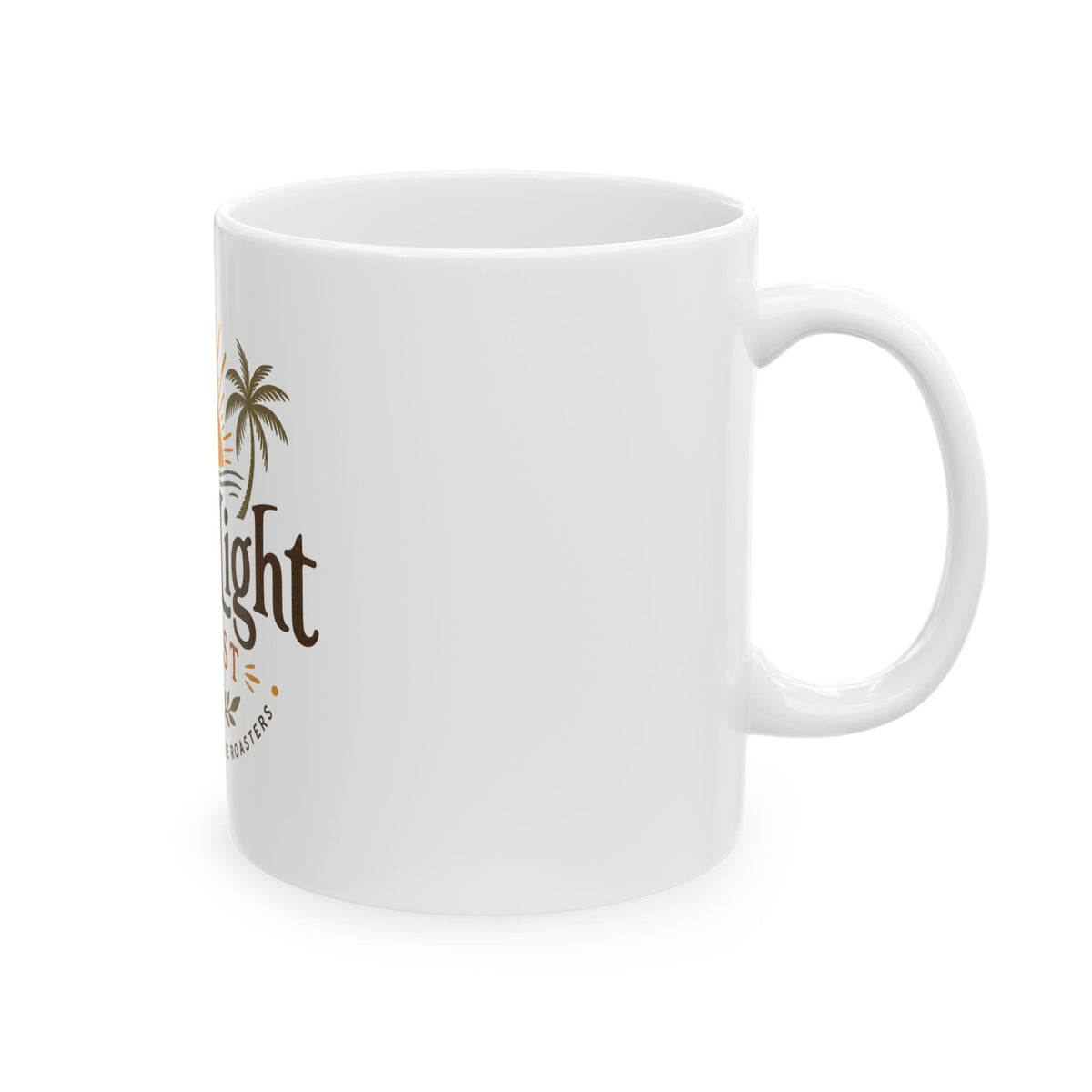 First Light Roast Ceramic Coffee Mug — Sunrise Beach Coffee Logo, 11oz & 15oz