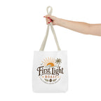 First Light Roast Tote Bag — Sunrise Coffee Logo Beach Tote